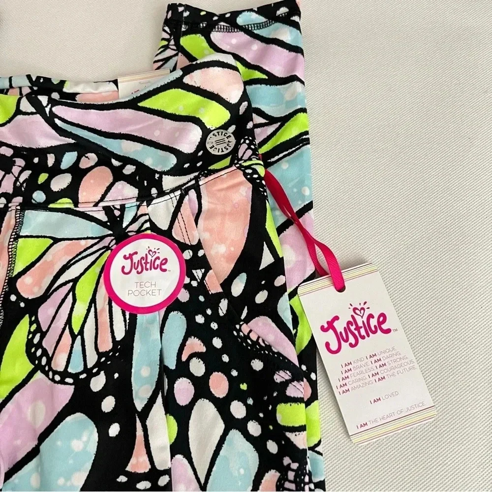 Justice Ankle Girls Butterfly Print Collection Legging Multicolored High Rise